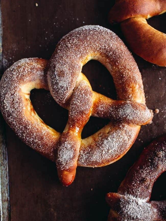 Flood Blogger Izy Hossack makes vegan Cinnamon-Sugar Soft Pretzels