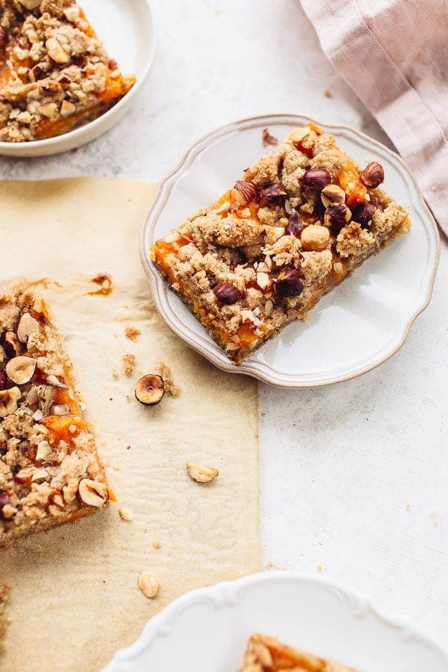 Food Blogger Izy Hossack makes Apricot Hazelnut Streusel Bars