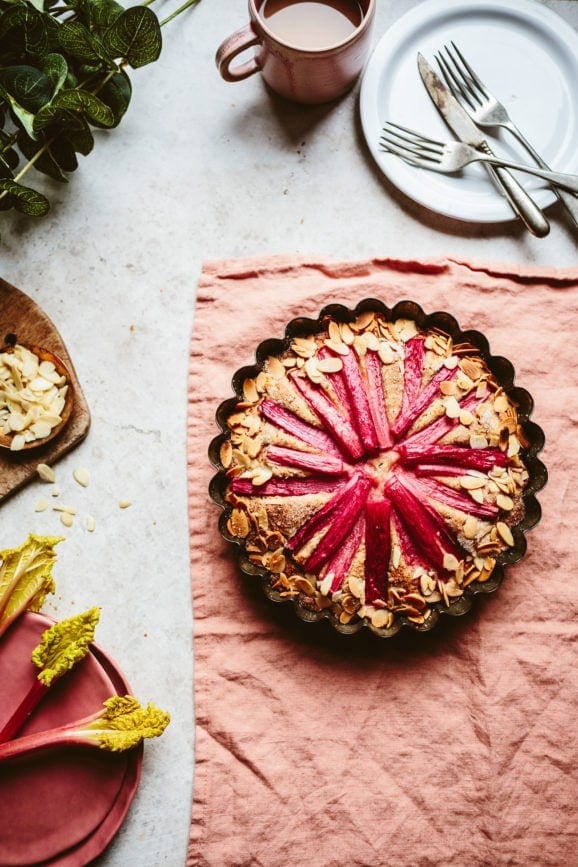 Rhubarb & Almond Cake