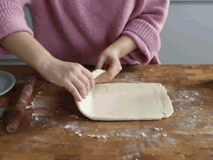 food blogger Izy Hossack shows how to make rough puff pastry