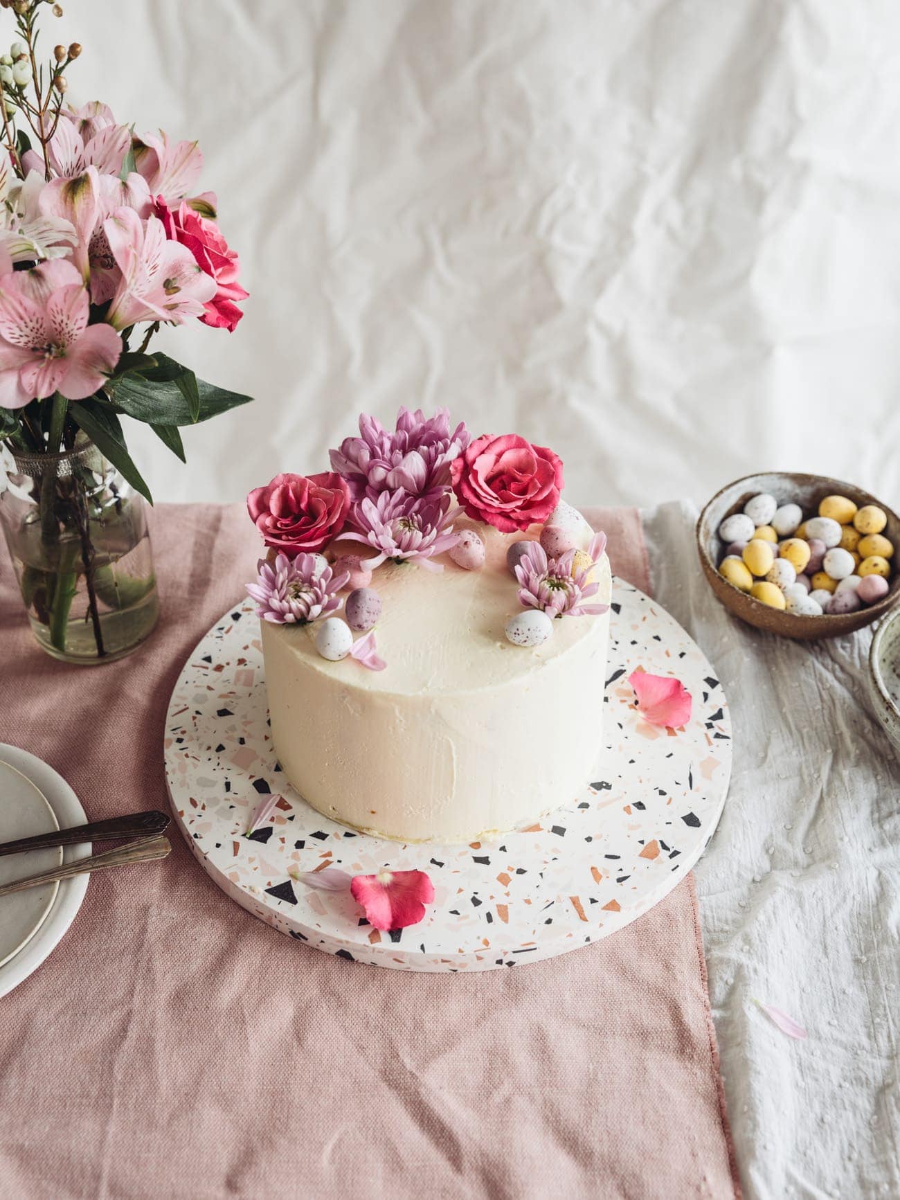 Vertical Layer Carrot Cake with vanilla Swiss Meringue Buttercream by Izy Hossack