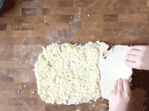 food blogger Izy Hossack shows how to make rough puff pastry